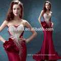 Оптовая 2016 новый дизайн дамы высокое качество бисера красный длинные русалка вечернее платье